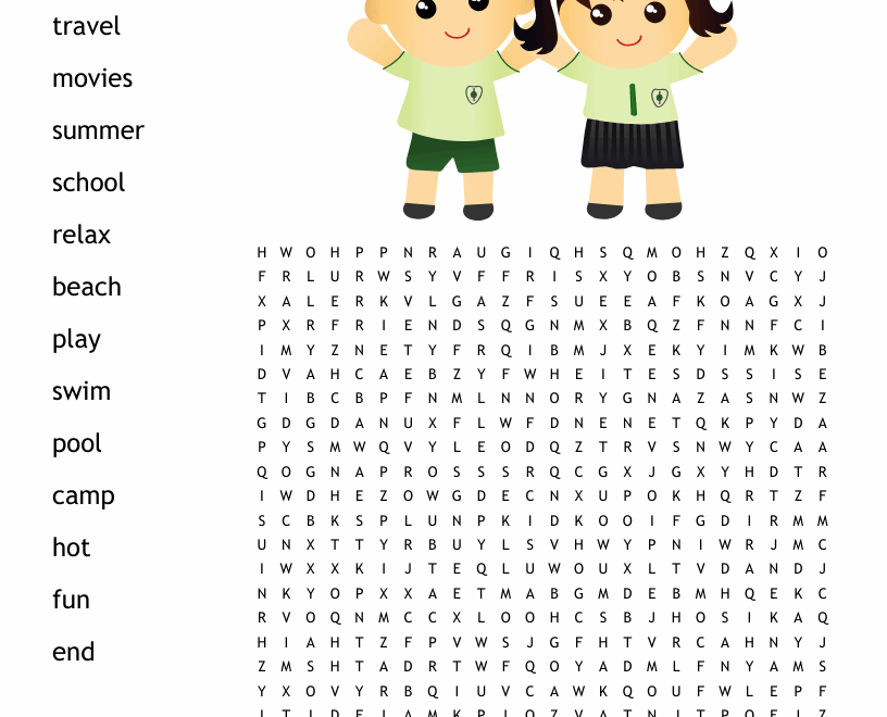 End Of School Year Word Search WordMint