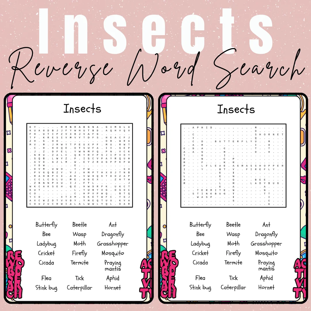 Printable Reverse Word Search
