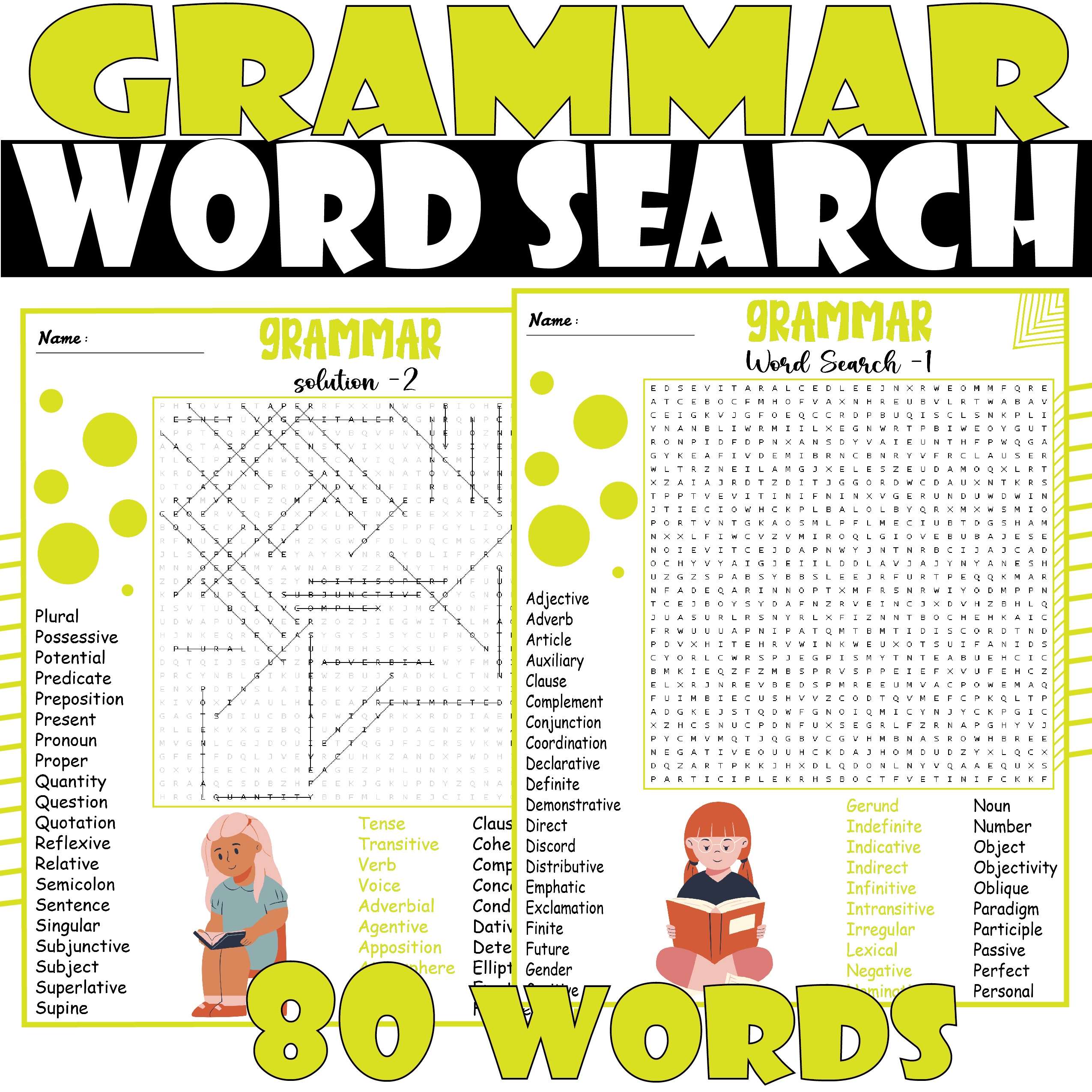 ENGLISH GRAMMAR TERMS Word Search Puzzle GRAMMAR Word Search Activities Made By Teachers