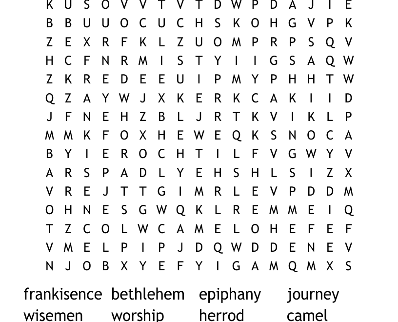 Epiphany Word Search WordMint