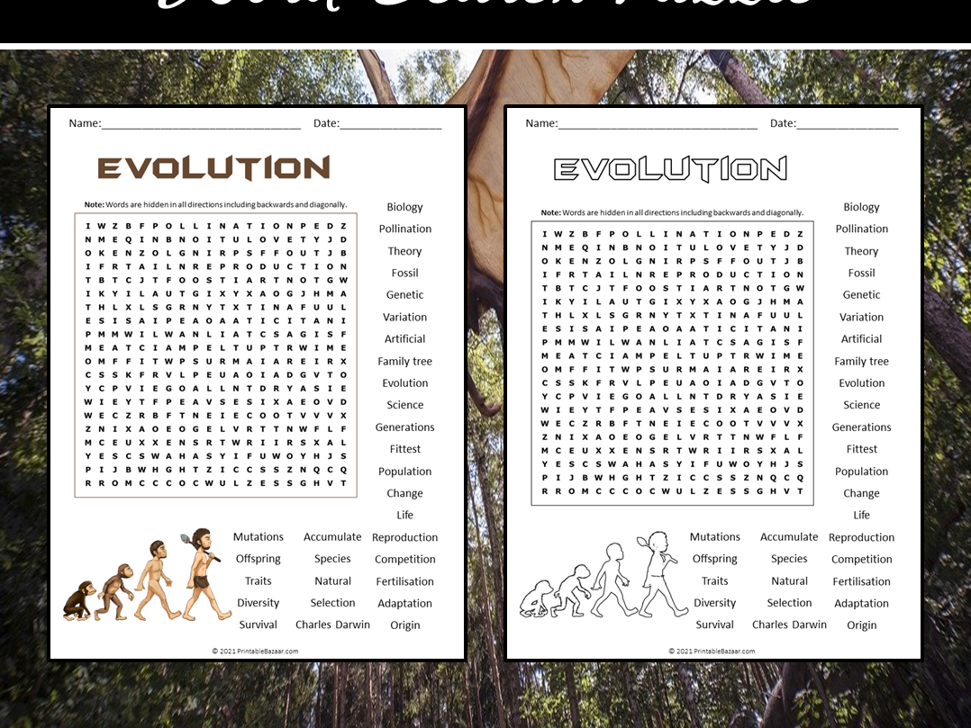 Evolution Word Search Printable