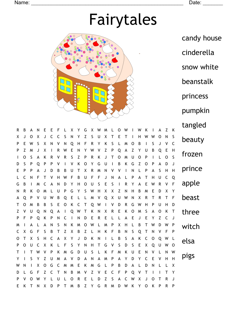 Free Printable Fairytale Creatures Word Search