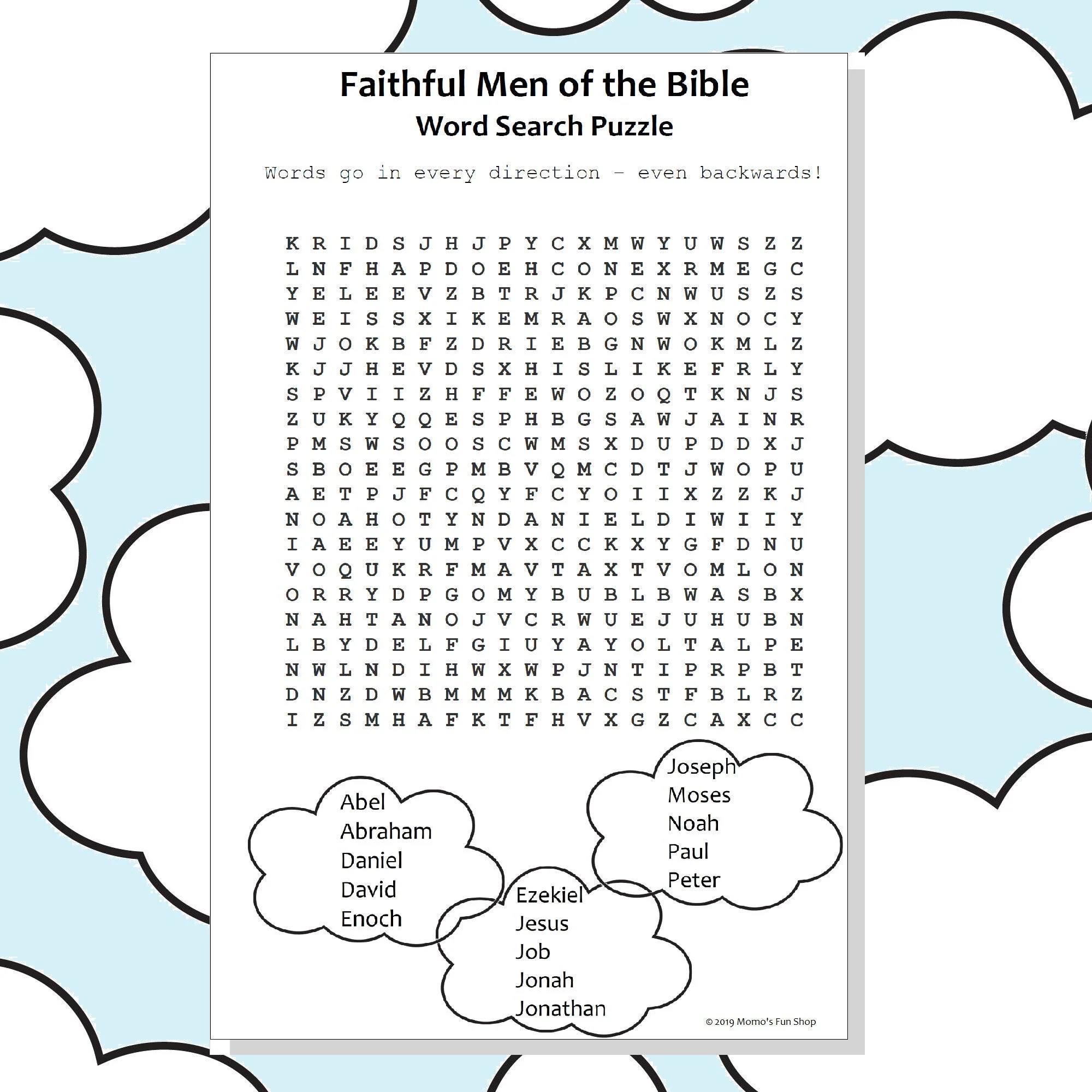 Printable Bible Word Search Puzzles