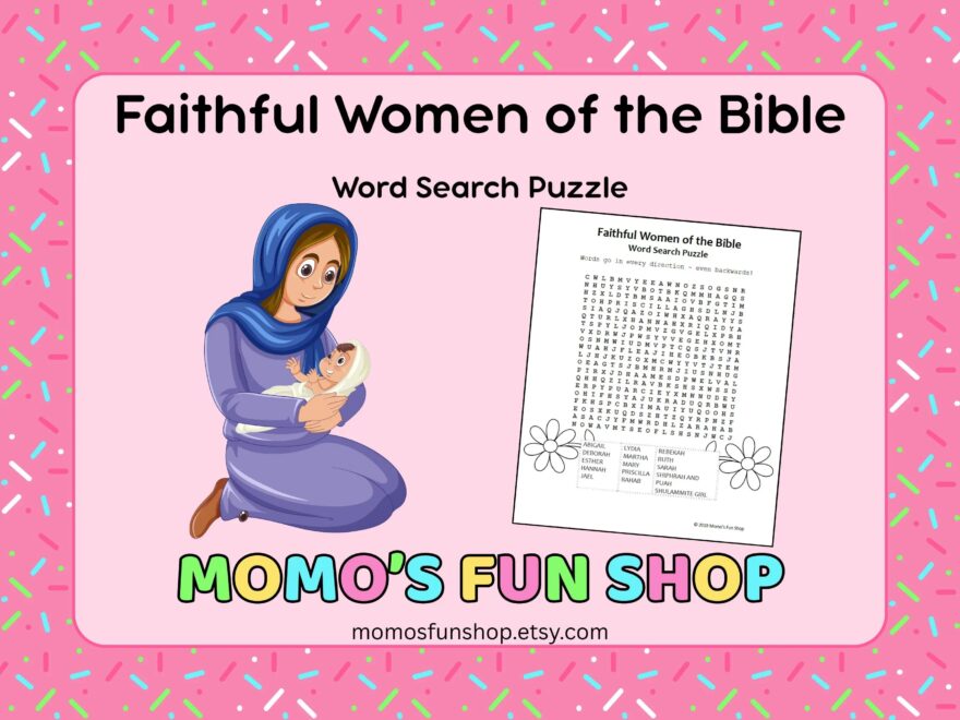 Faithful Women Of The Bible Word Search Puzzle JW Printables For Kids Family Worship Meeting Activity Sheet Instant Download PDF Etsy