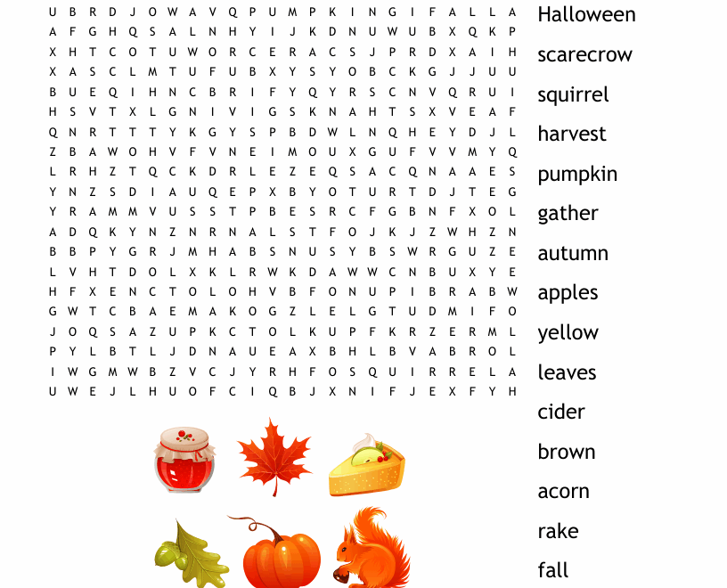 FALL BREEZE AUTUMN LEAVES Word Search WordMint