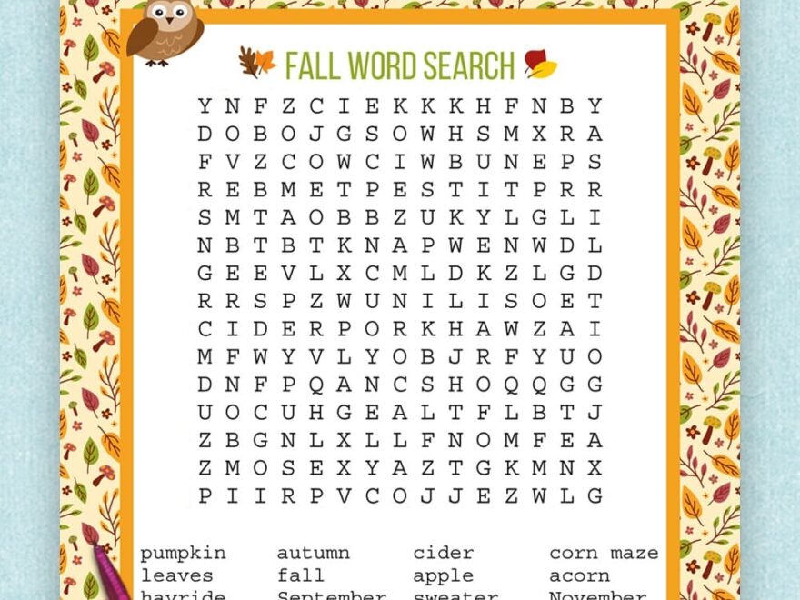 Fall Word Search