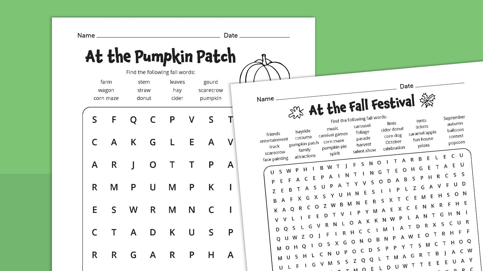 Fall Word Search Easy Medium Hard With Answer Keys