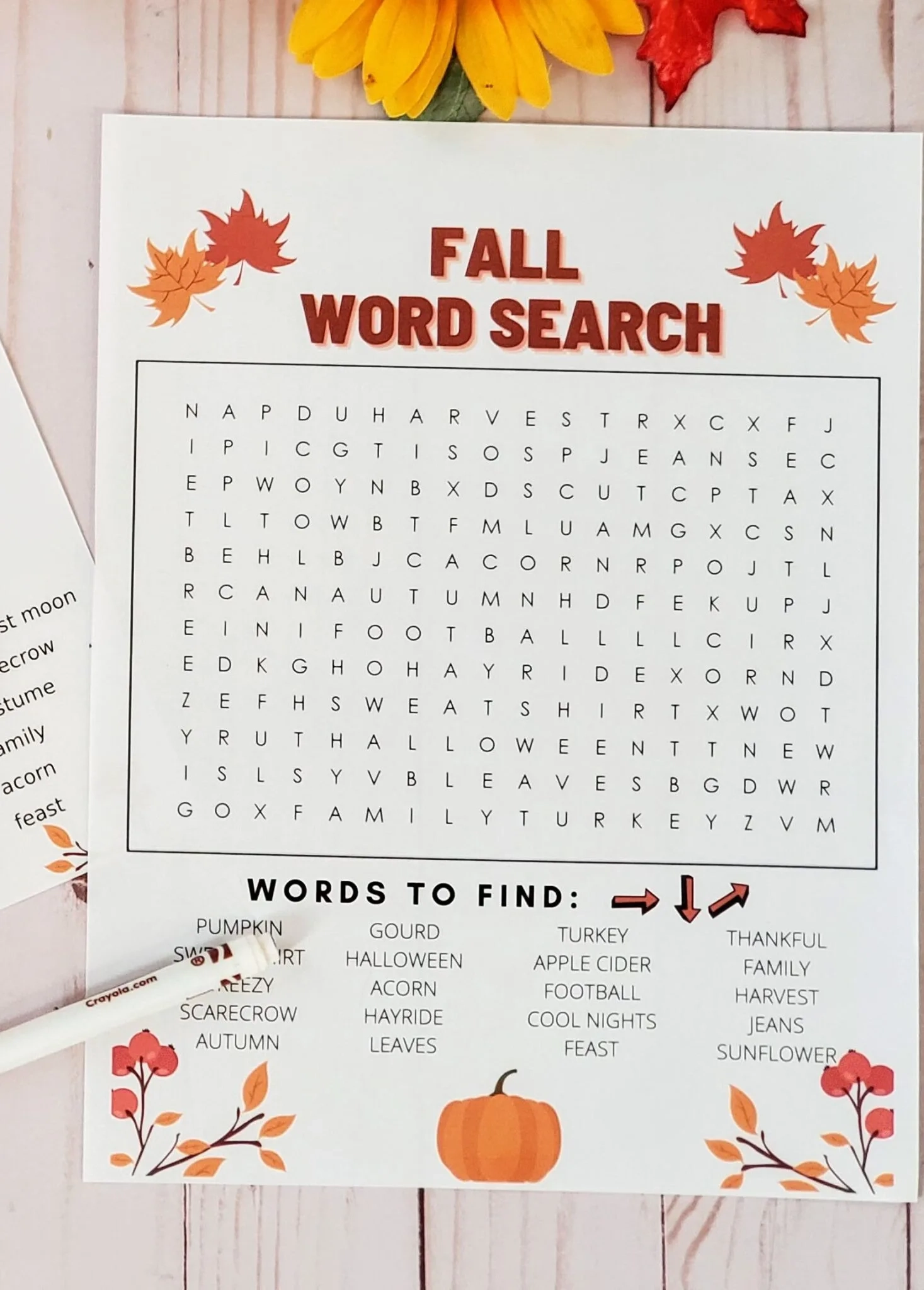 Easy Free Printable Word Searches