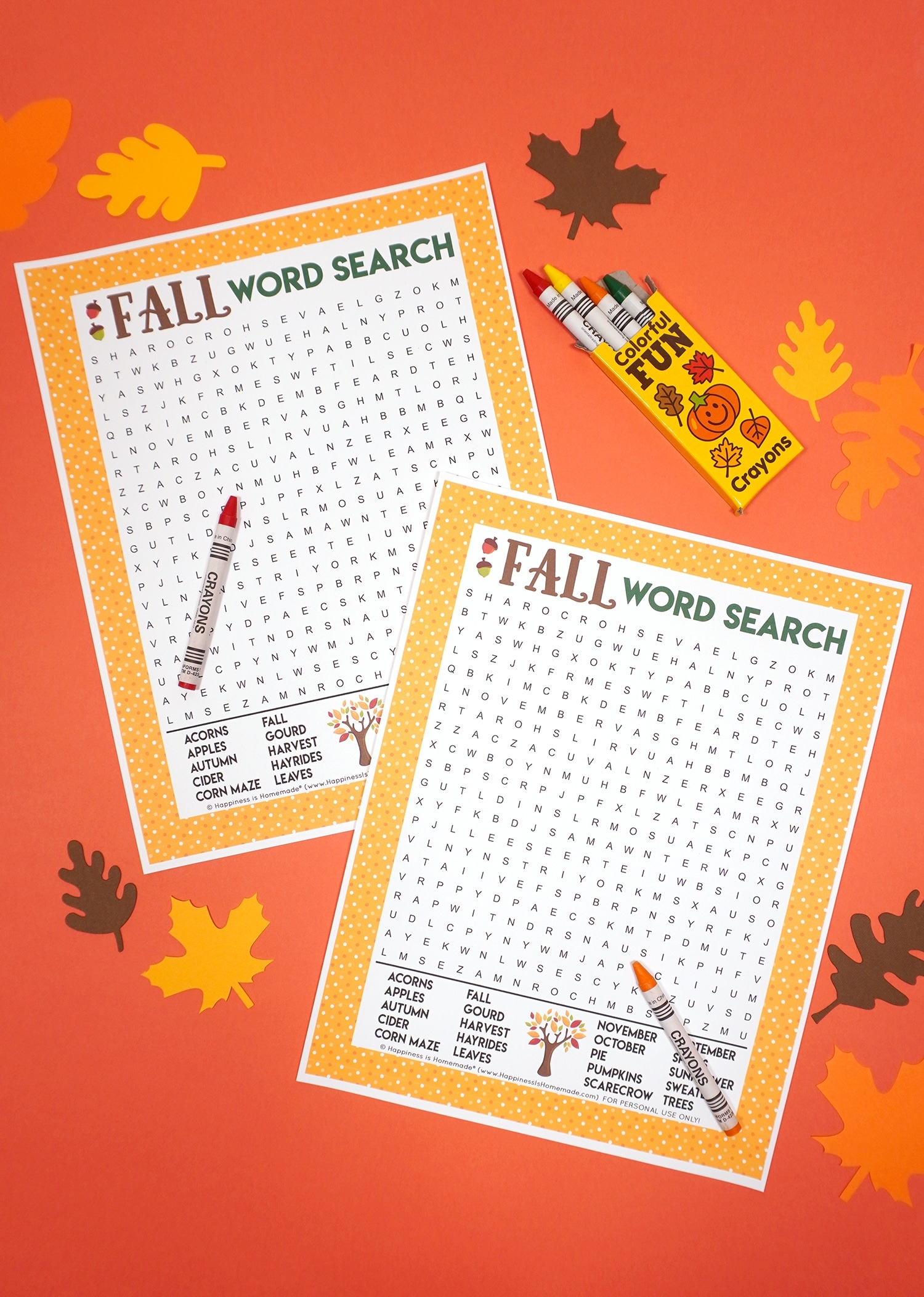 Fall Word Search Printable Happiness Is Homemade