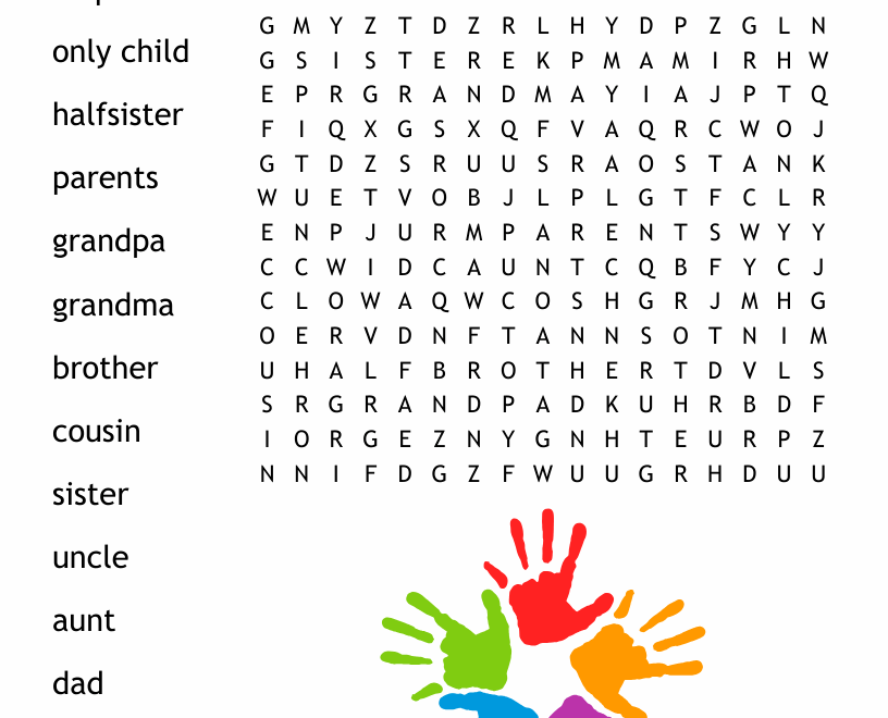 Family Members Word Search WordMint