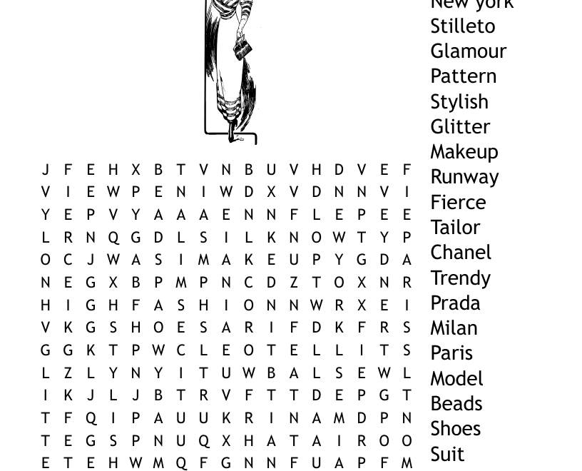 Fashion Word Search WordMint