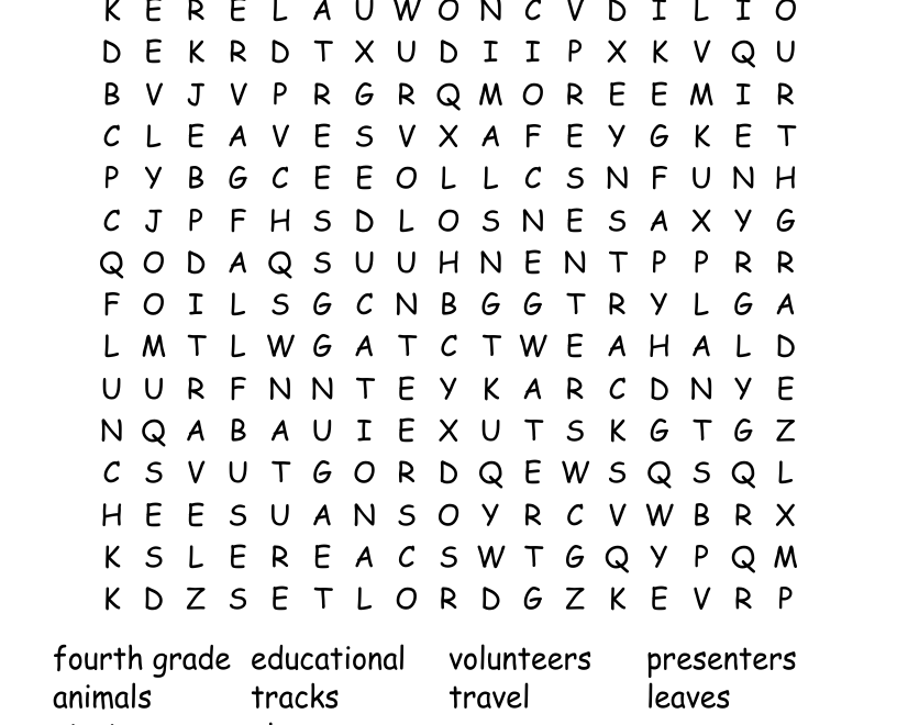 Field Trip Word Search WordMint
