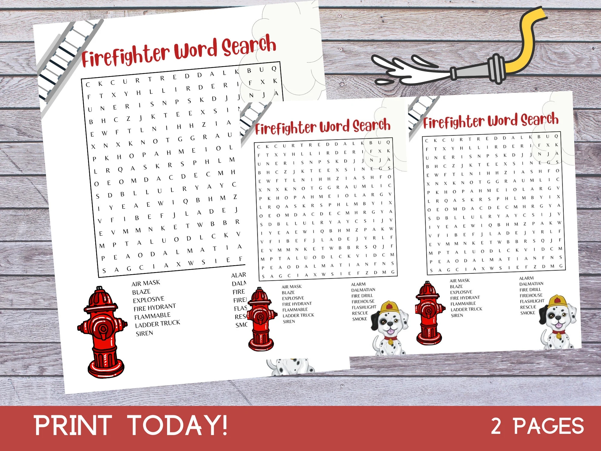 Firefighter Word Search Printable