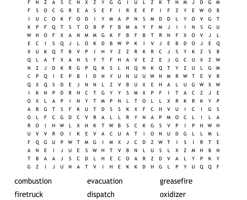 Firefighter Word Search WordMint