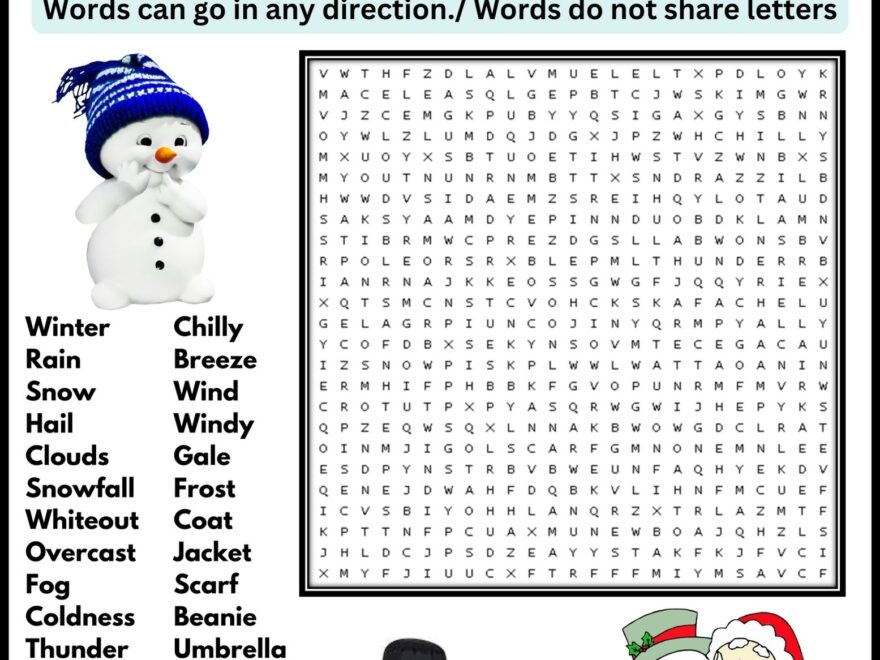 FIRST DAY OF WINTER VOCABULARY Word Search Puzzle Worksheet Activity Made By Teachers