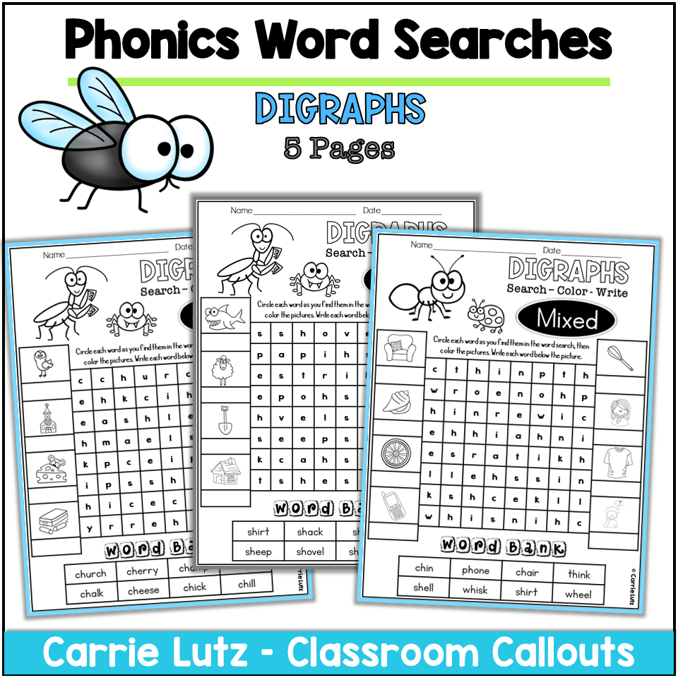 First Grade Phonics Word Searches Made By Teachers