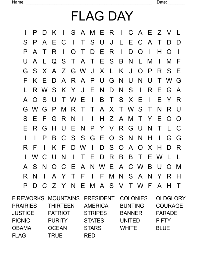 Free Printables 5th Grade Word Search States