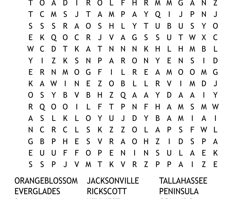 FLORIDA Word Search WordMint