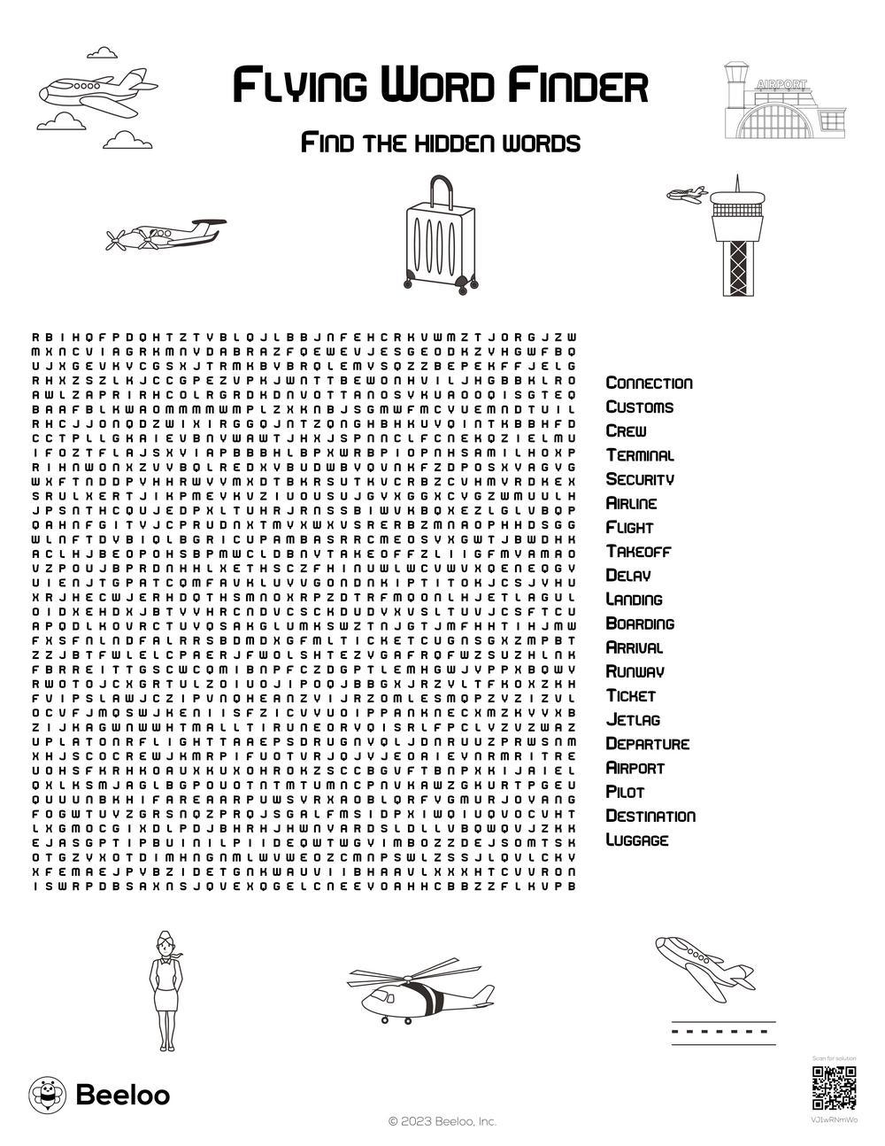 Flying Word Finder Beeloo Printable Crafts And Activities For Kids