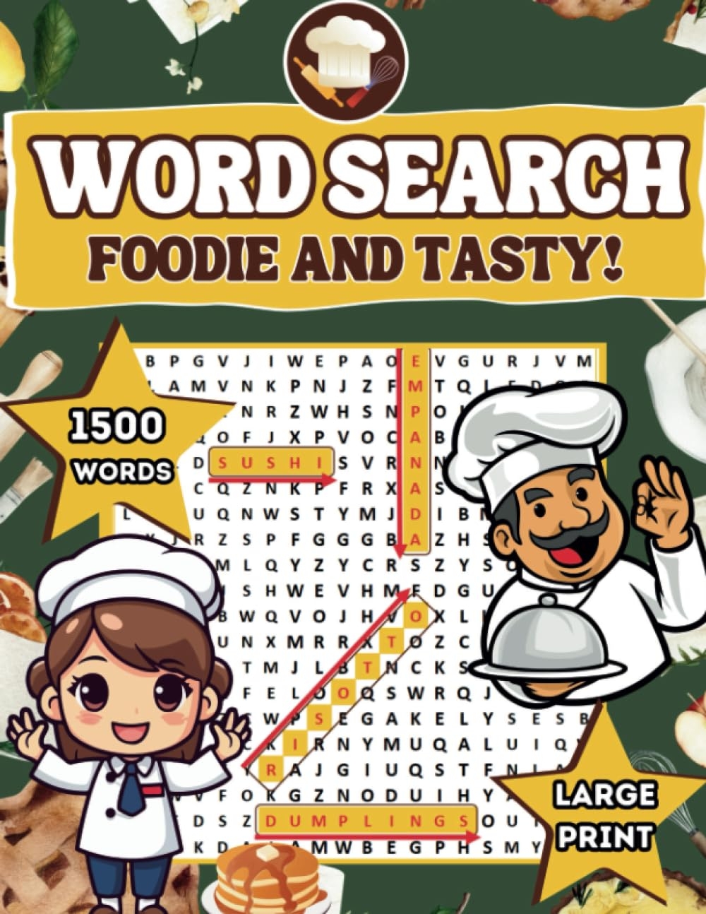FOOD Word Search For Adults Large Print 100 Themed Puzzles Book With 1500 Words About Food Gifters Generous 9798859164691 Amazon Books