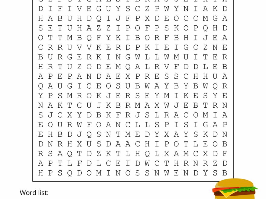 Food Word Search Free Printable Puzzles Free Printables Monograms Design Tools Patterns DIY Projects