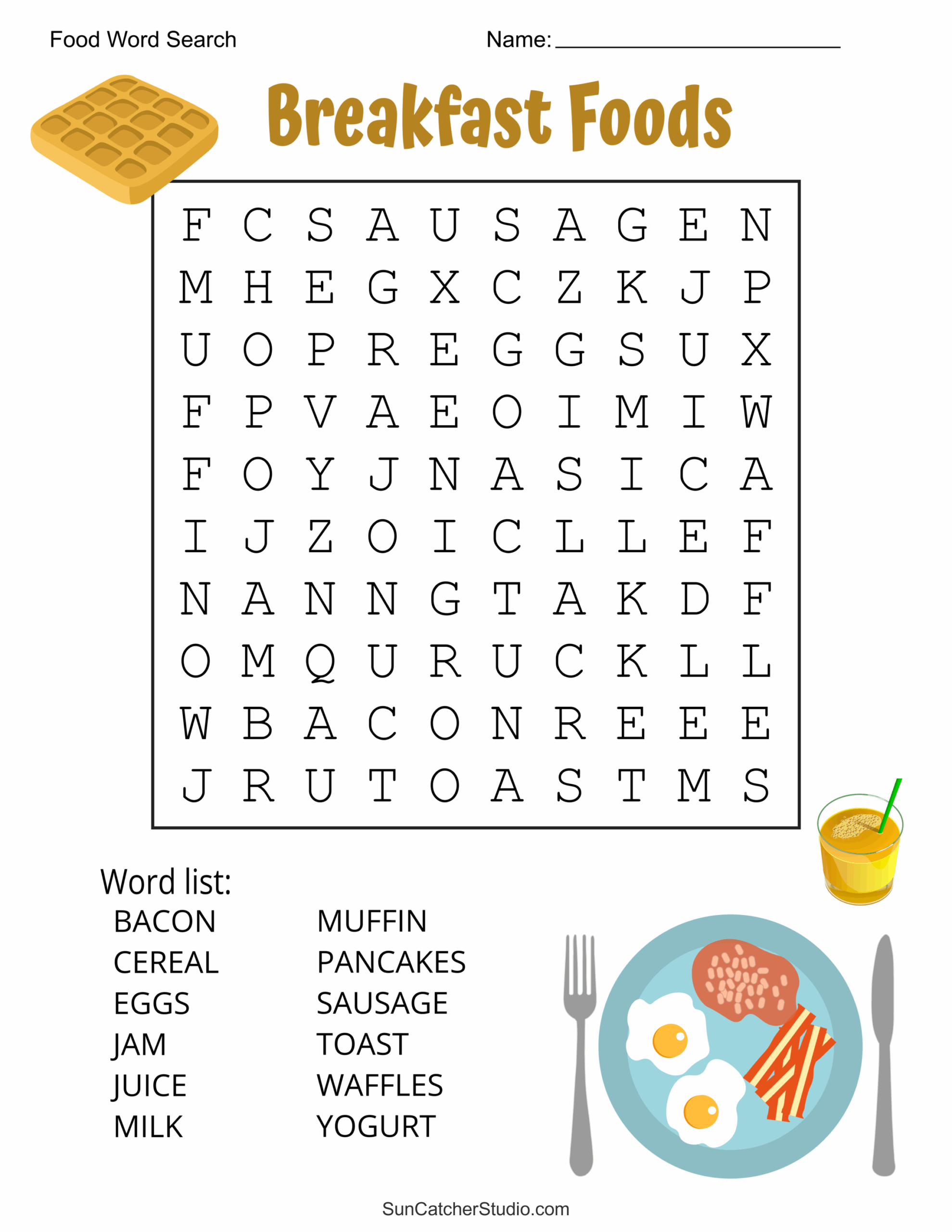 Food Word Search Free Printable Puzzles Free Printables Monograms Design Tools Patterns DIY Projects