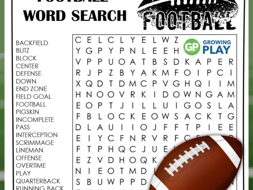 Football Word Search FREE PDF Growing Play