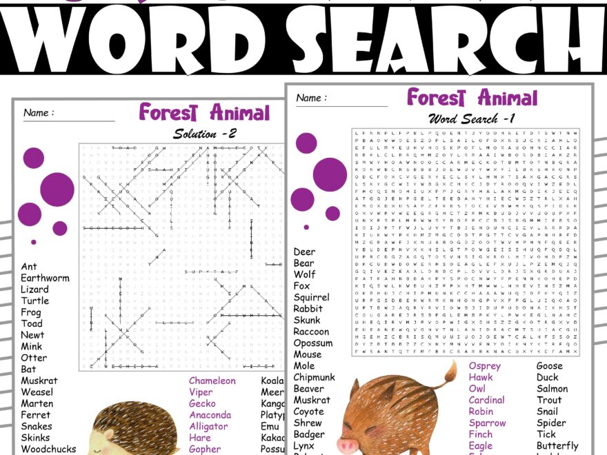 Forest Animal Word Search Puzzle Woodland Animal Word Search Activities Made By Teachers
