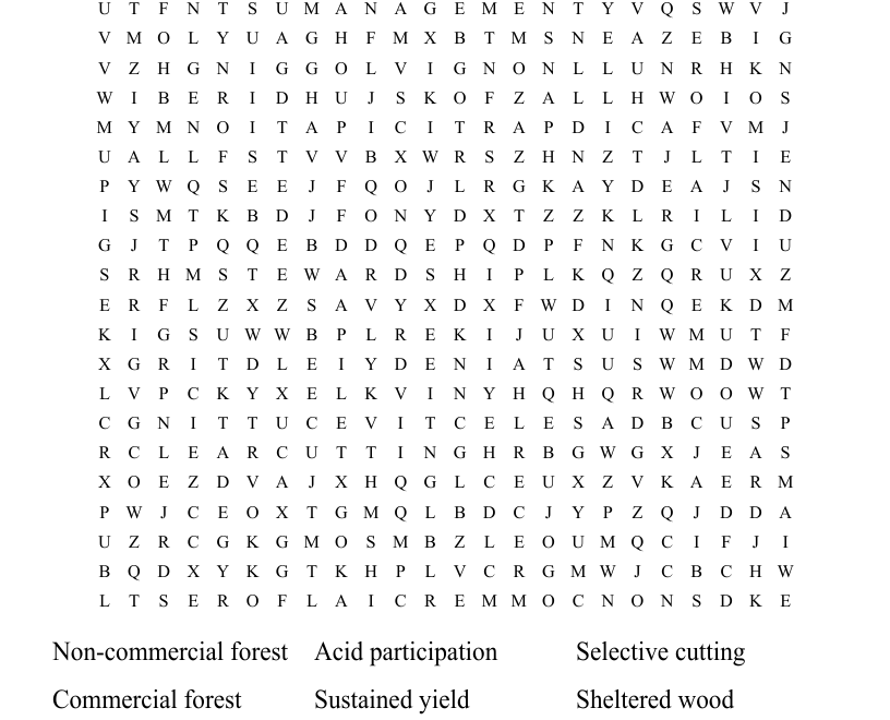 Forestry Word Search WordMint