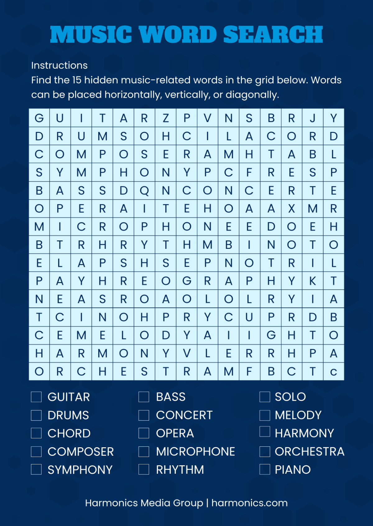 Free 15x15 Word Search Template To Edit Online