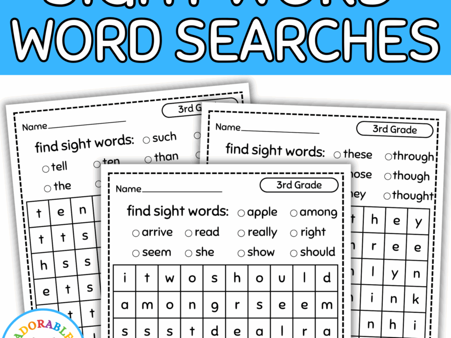 FREE 3rd Grade Sight Word Search Puzzle Worksheet Activity Sight Word Practice Made By Teachers