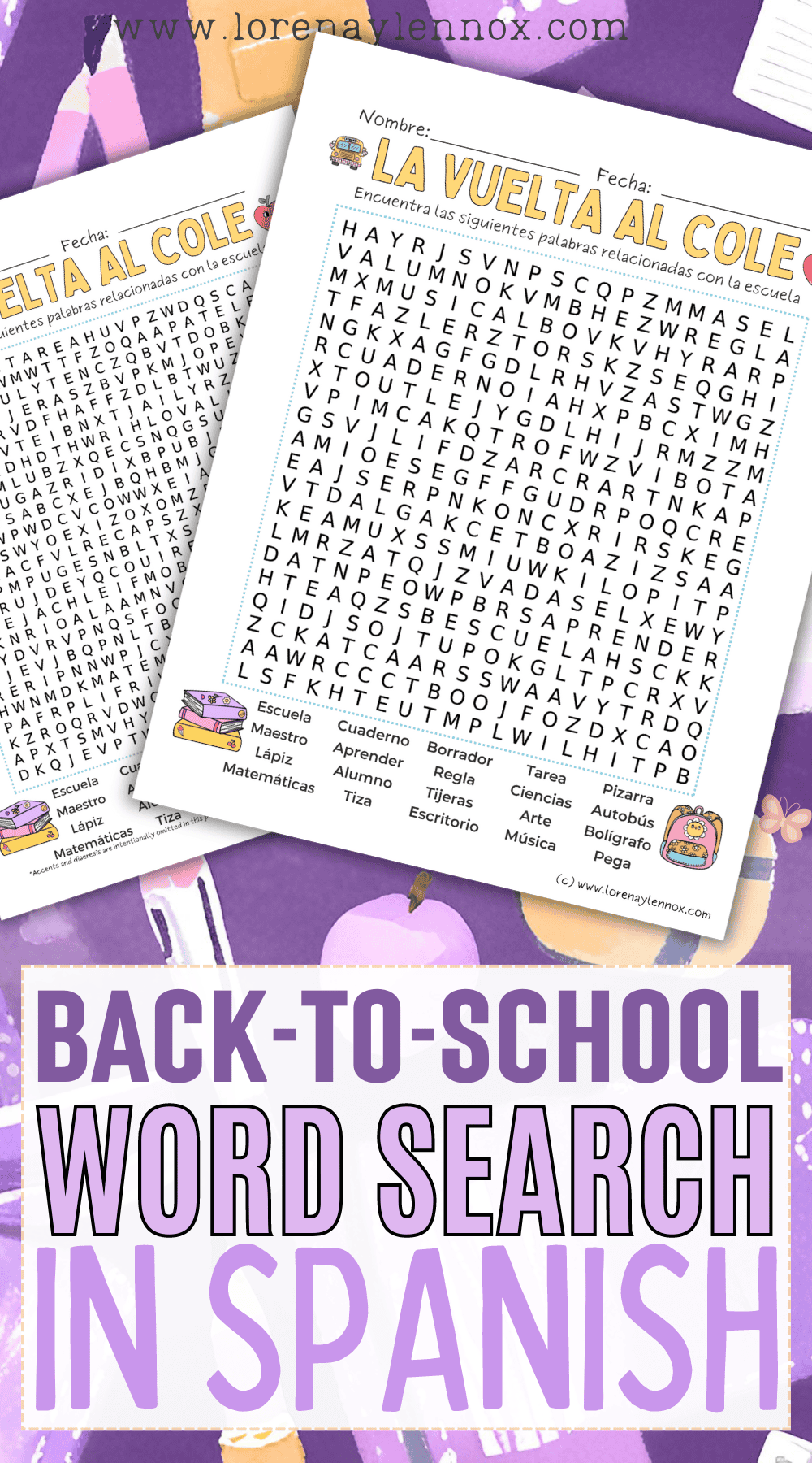 Free Back to School Spanish Word Search Printable Bilingual Beginnings