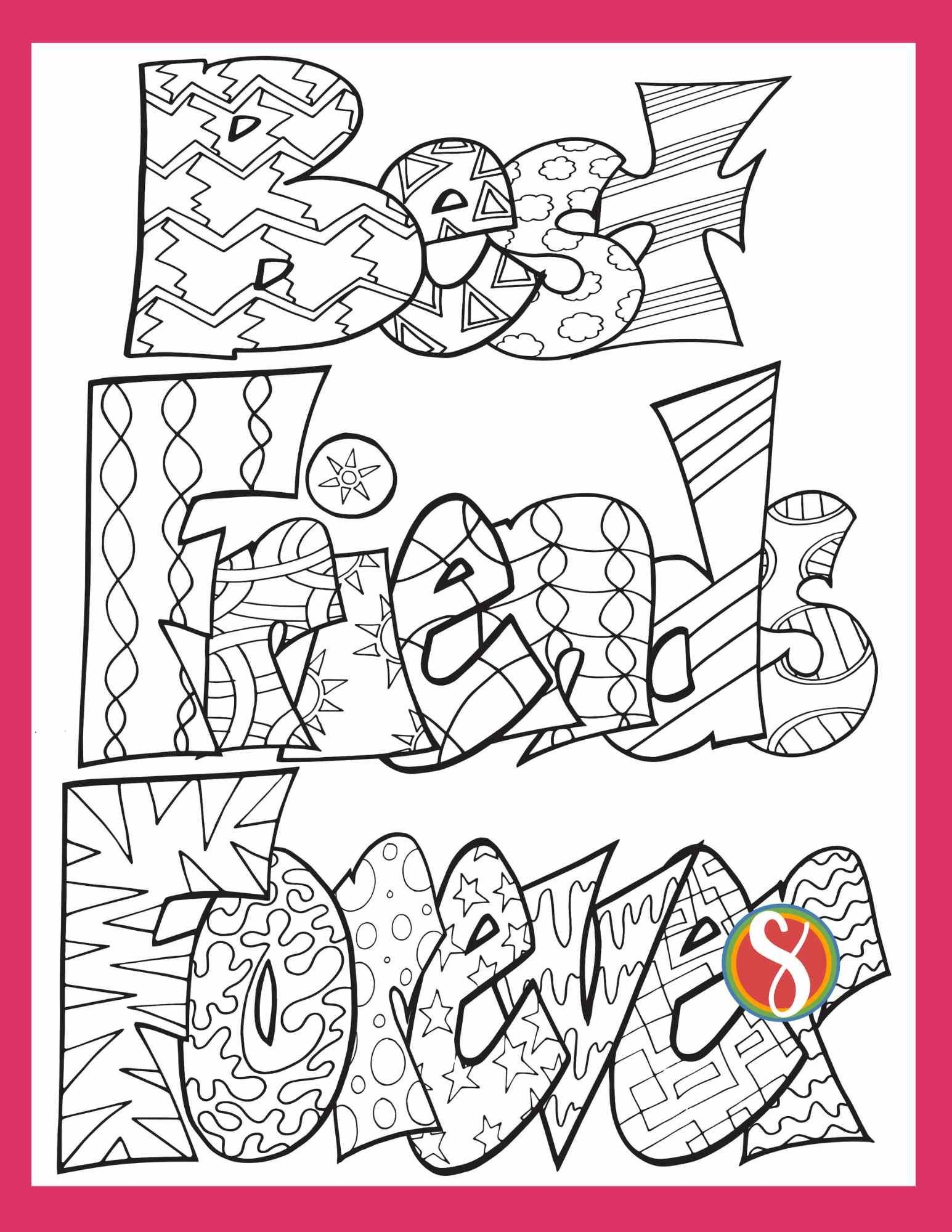 Free Best Friends Coloring Pages Stevie Doodles