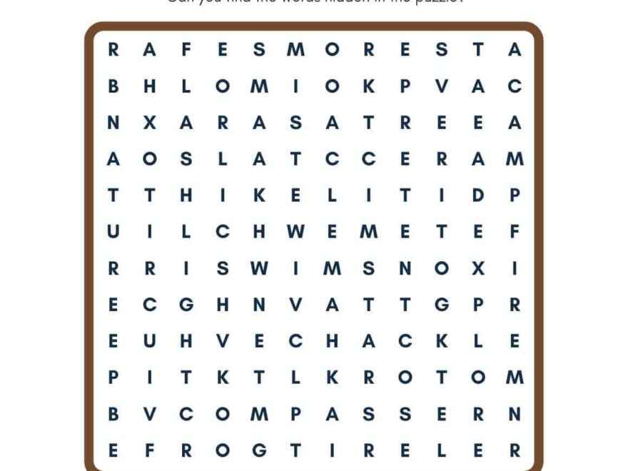 Free Camping Word Search Printables Easy And Hard Fox Farm Home