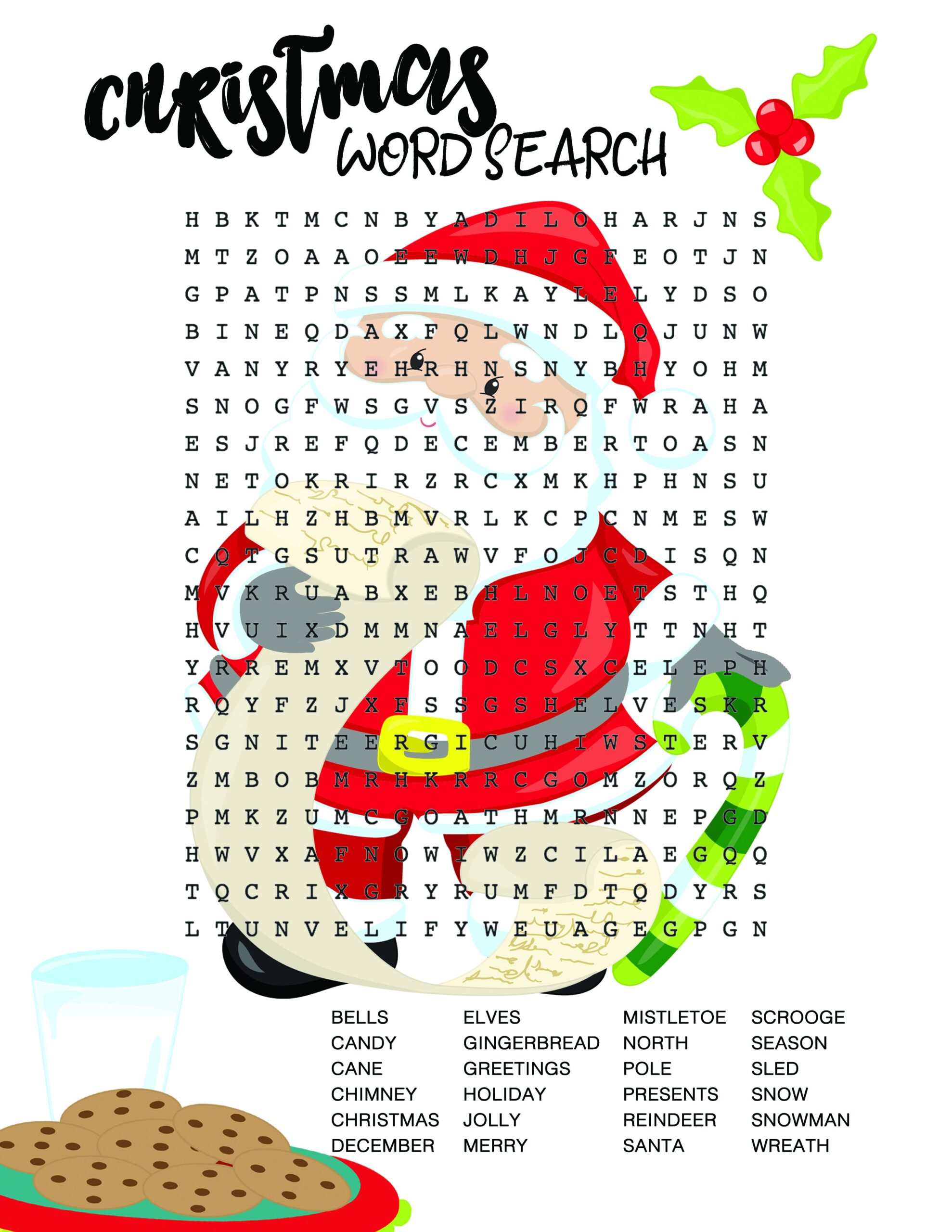 Christmas Printables Word Search