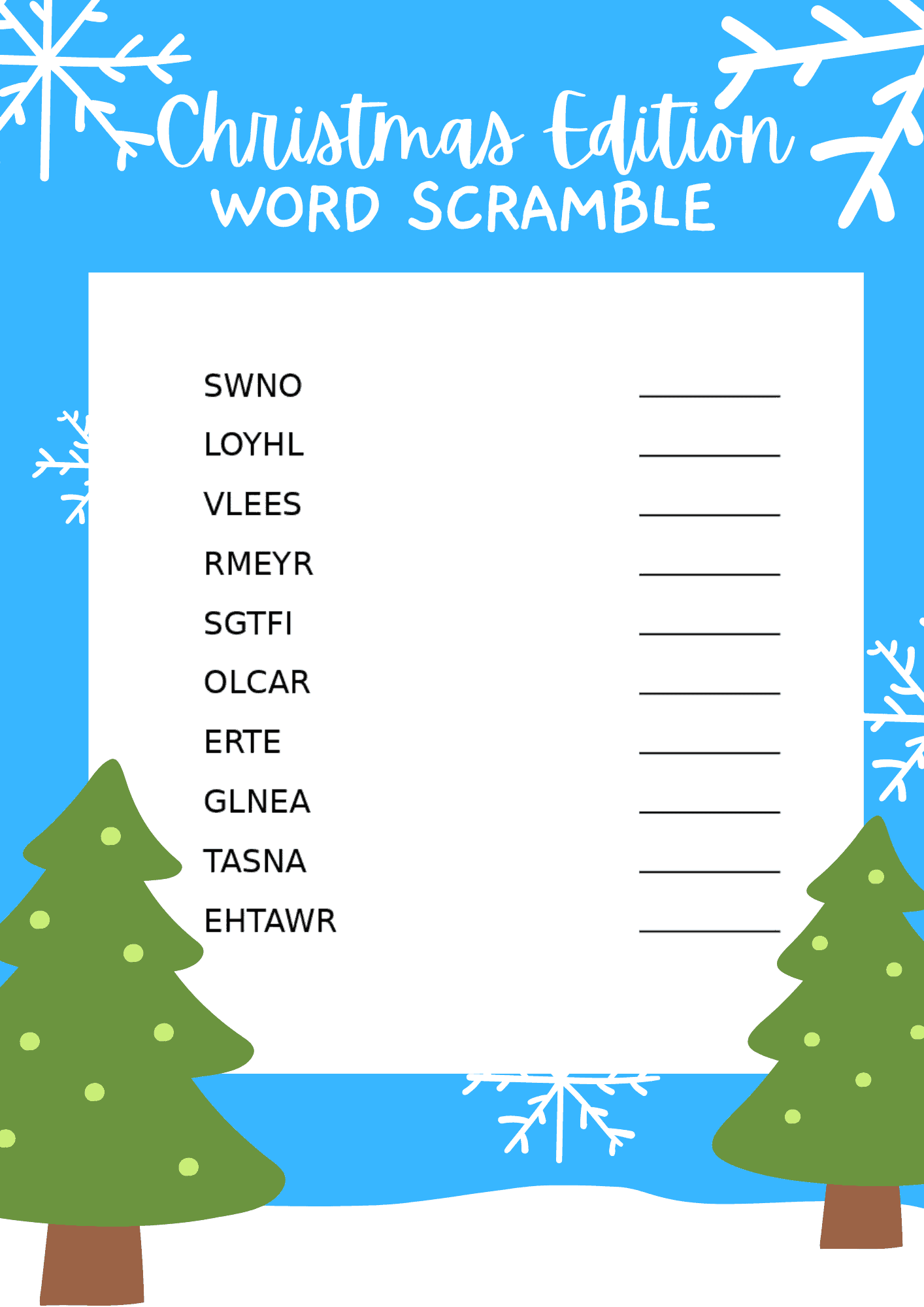 Free Christmas Word Scramble Printables For 2025 Crazy Laura