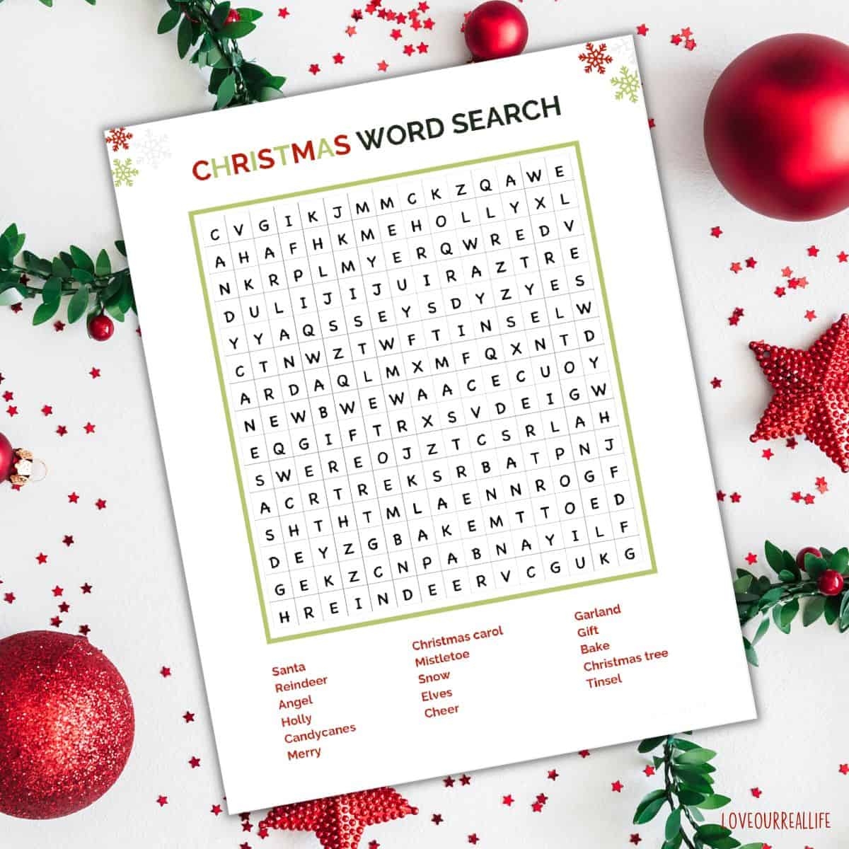 Free Christmas Word Search Printables