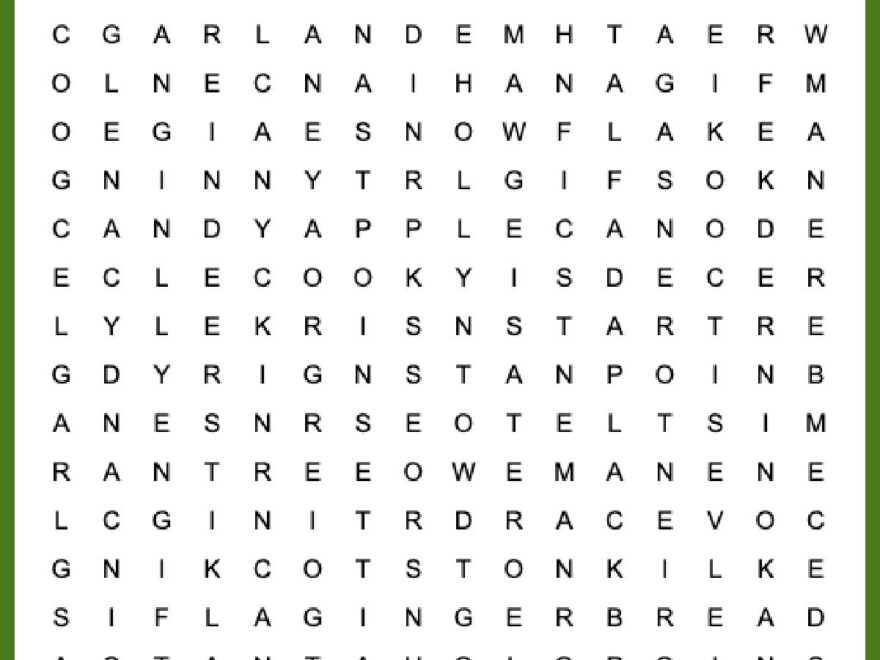 Free Christmas Word Search Printable With Answer Key Included