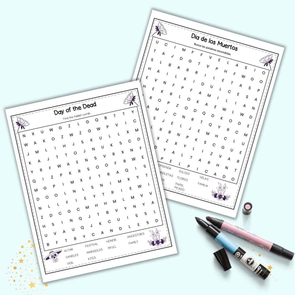 Free Day Of The Dead Word Search For Kids The Artisan Life