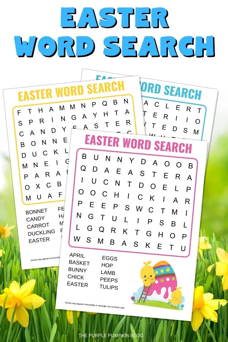 free easter word search printable