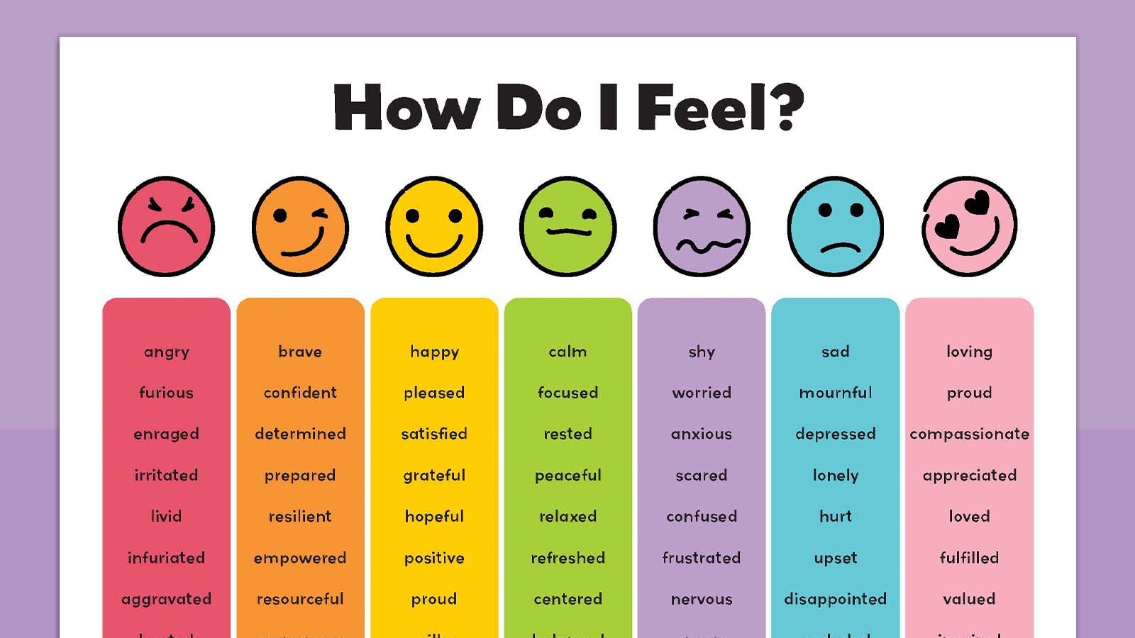 Free Printable Feelings Word Search