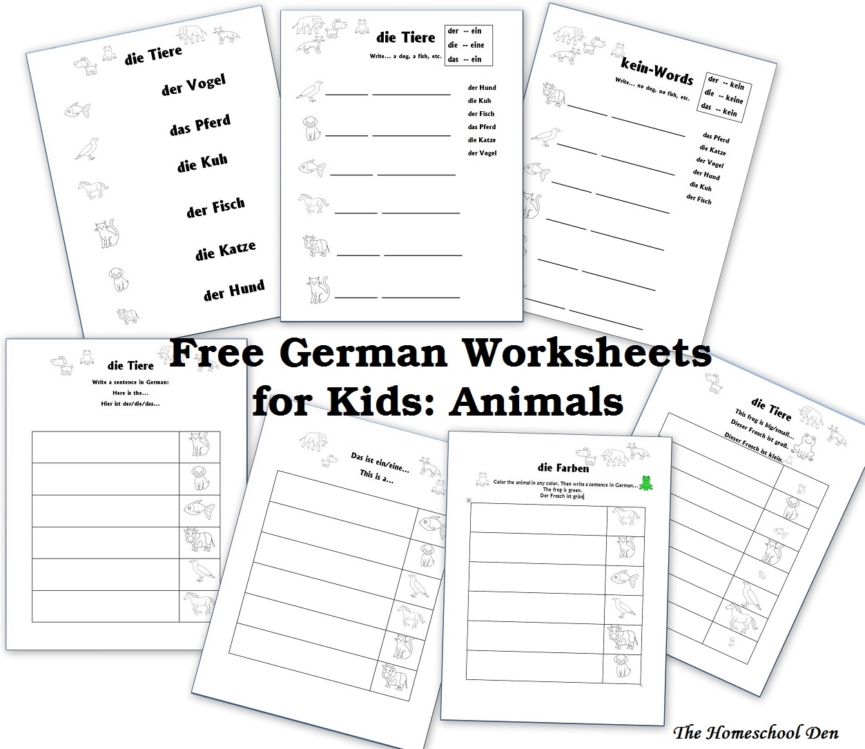 Free German Worksheet Packet On Animals Homeschool Den