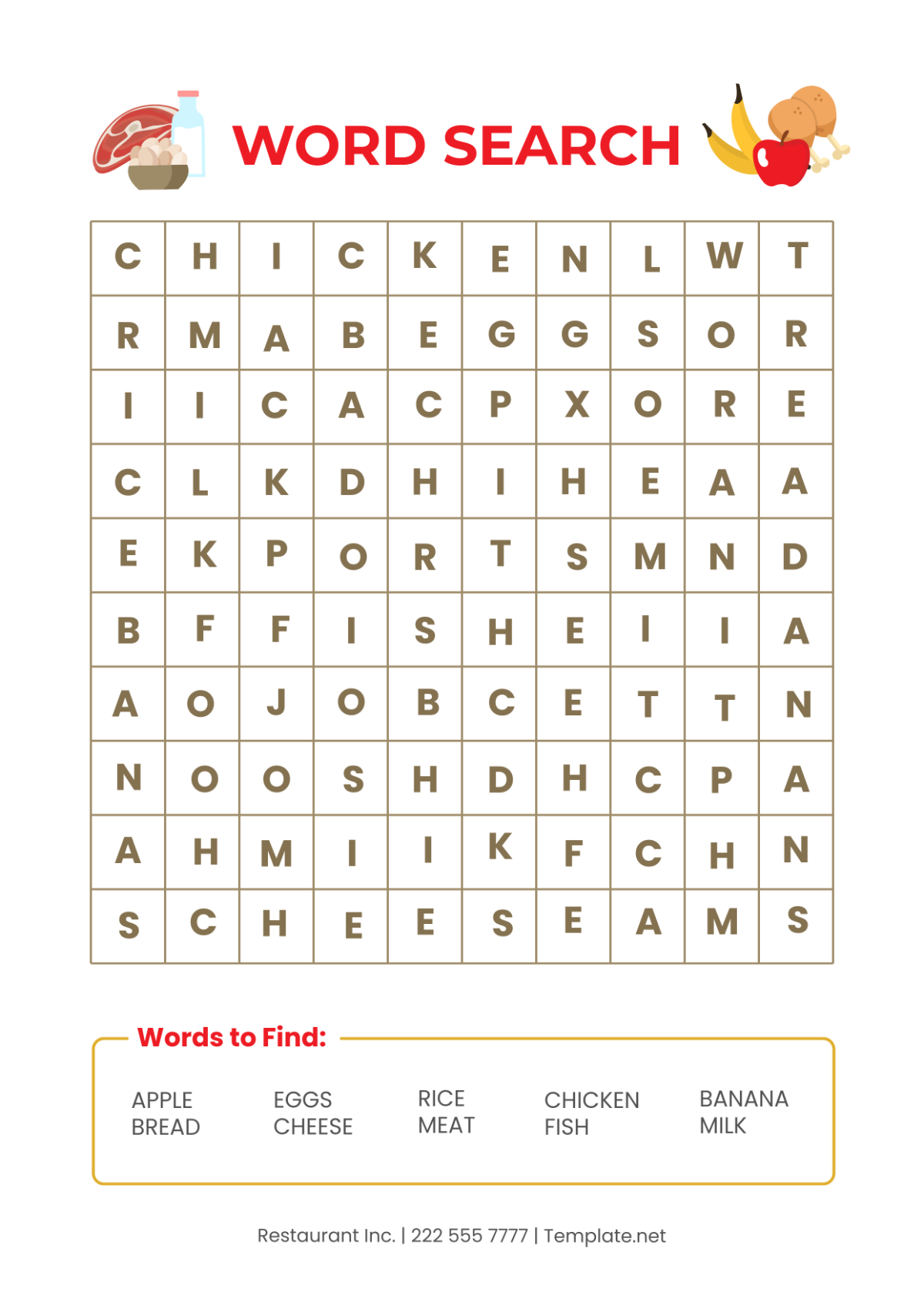 Free Medium Level Word Search Puzzle Template To Edit Online