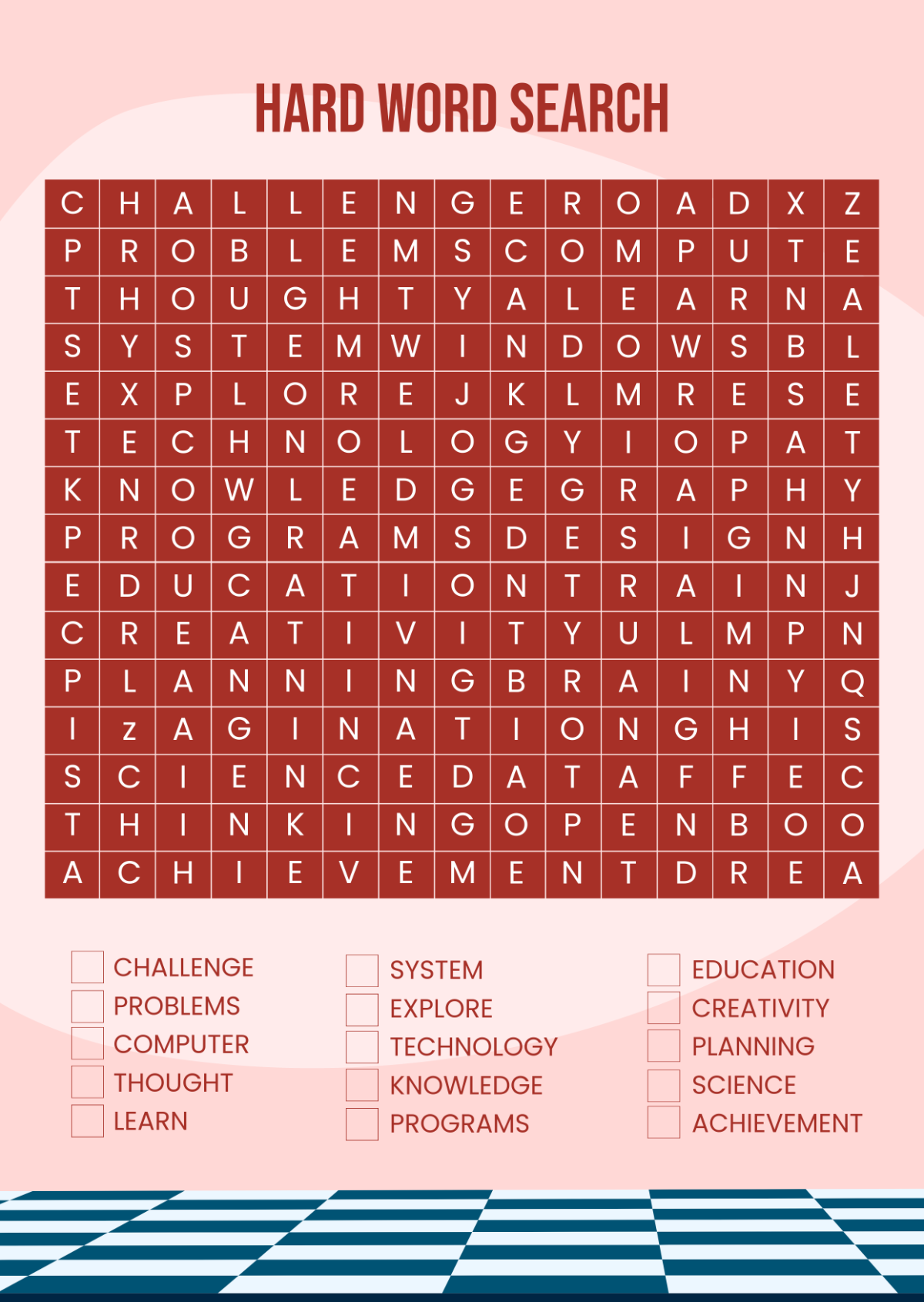 Free Medium Level Word Search Puzzle Template To Edit Online
