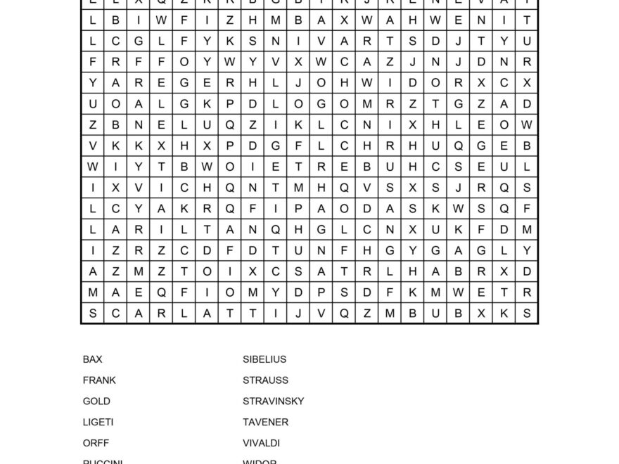 Free Music Word Search Puzzles Musical Instrument Hire Co