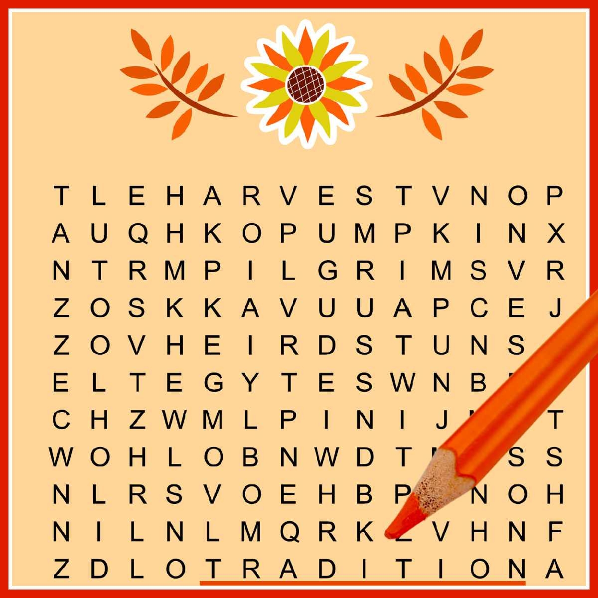 Free November Word Search Printable National Days Word Find