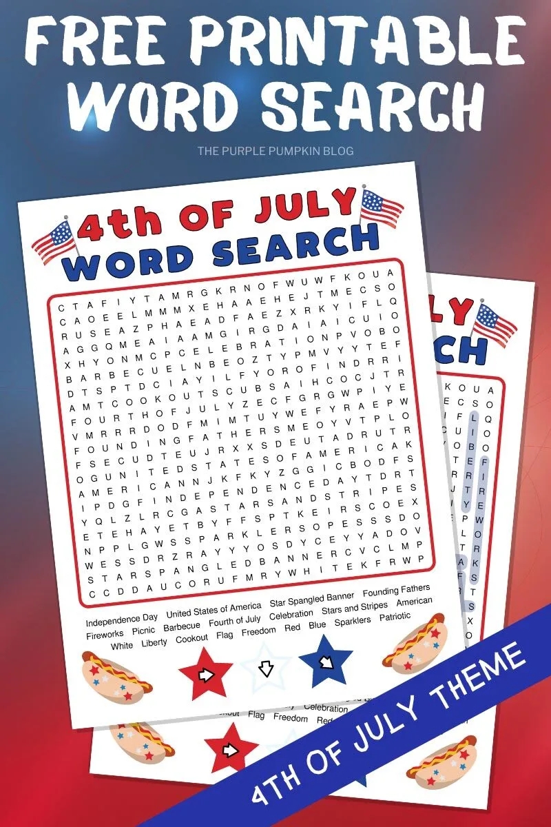 Free Printable 4th Of July Word Search Puzzles