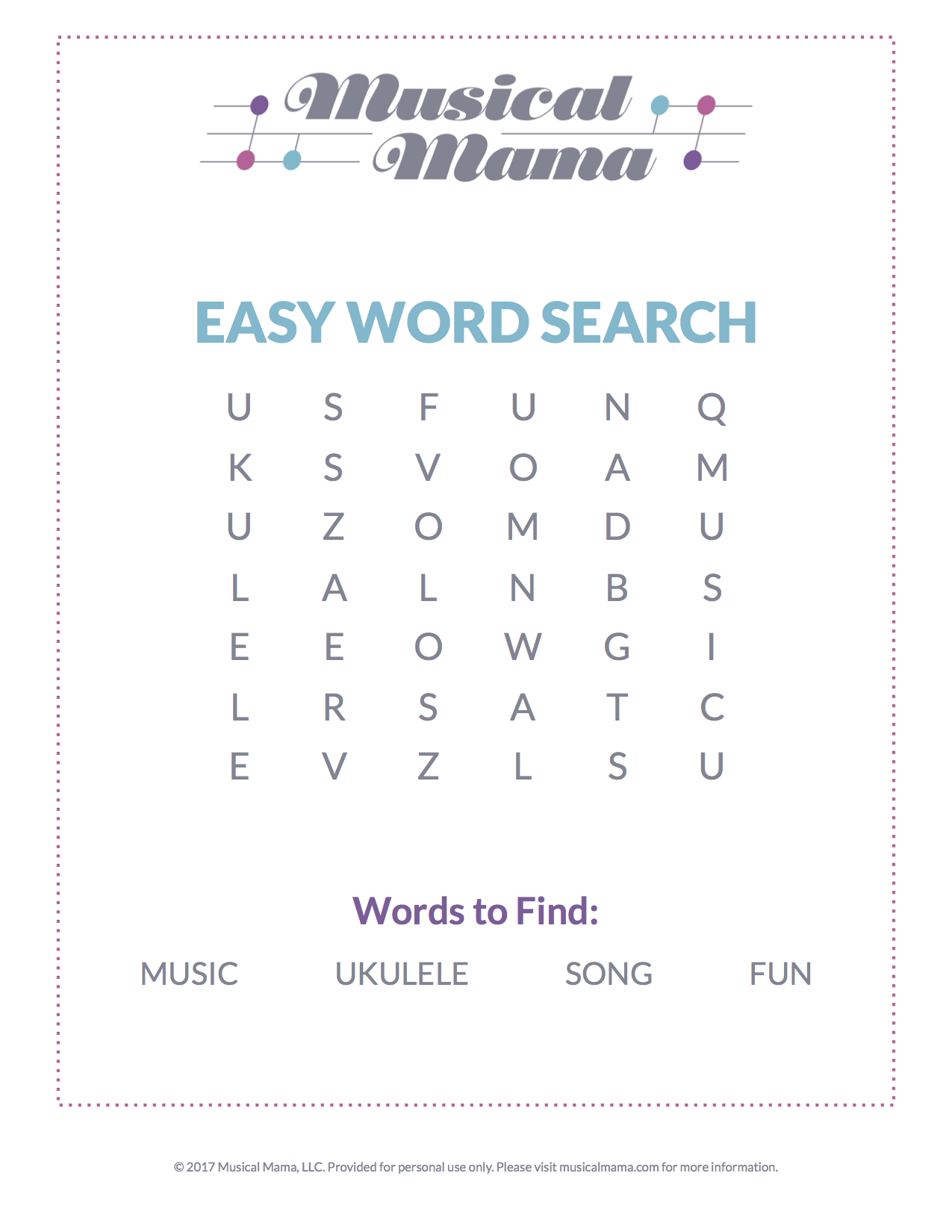 Free Printable A Music Themed Word Search Musical Mama