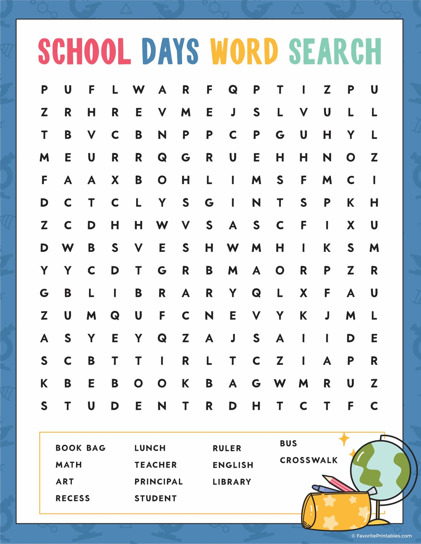 Free Printable Back To School Word Search Favorite Printables