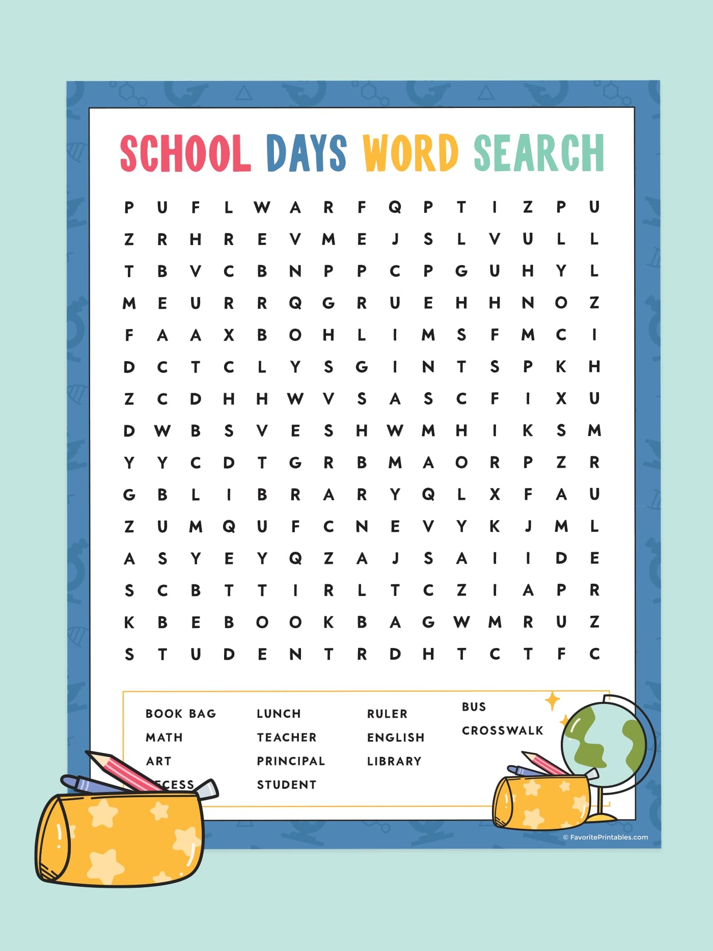 Free Printable Back To School Word Search Favorite Printables